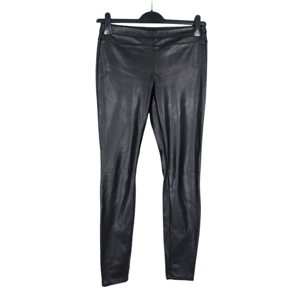 BLANKNYC Black SOFT FAUX LEATHER Pull-on MID-RISE Faux Pockets LEGGINGS Sz 28